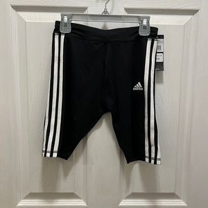 Adidas girls biker shorts with side stripes